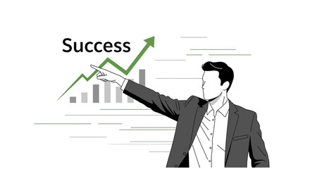 Successful Professional Pointing at Growth and Financial Progress Towards Positive Achievements