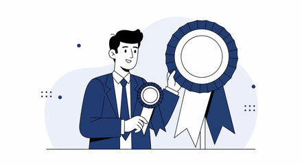 Successful Professional Holding Awards: Symbol of Recognition and Achievement