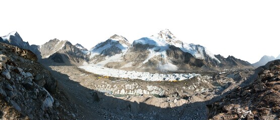 mount Everest isolated on white, Nepal Himalaya mountain