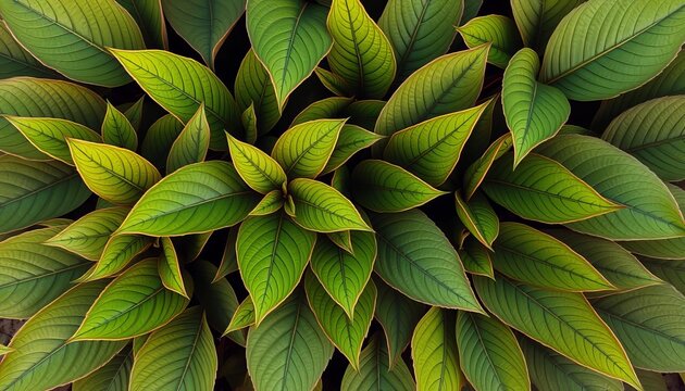 Vibrant green leaves arranged in a natural, overlapping pattern,   pattern,   banner