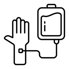 Conceptual linear design icon of blood donation 