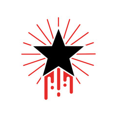Vector art of black starburst with dripping effect