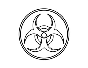 Simple black and white biohazard symbol