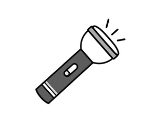 Simple black and white flashlight icon