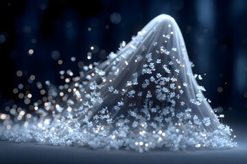 Ethereal floral mountain with sparkling lights