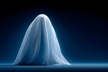 Ethereal ghost figure draped in flowing fabric