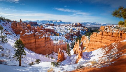 Red Rocks Of Bryce Canyon In Winter