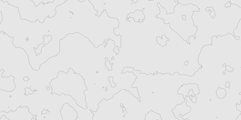 Abstract light grey background with topography pattern geographic relief lines seamless texture, mountain landscape terrain texture contour line grey topography map minimalist monochrome background.