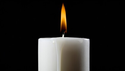 White Melting Candle Isolated On Transparent Background