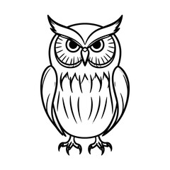 Fototapeta premium Simple black and white owl graphic