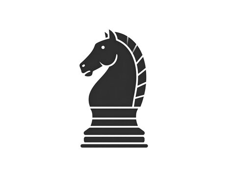 Simple black chess knight