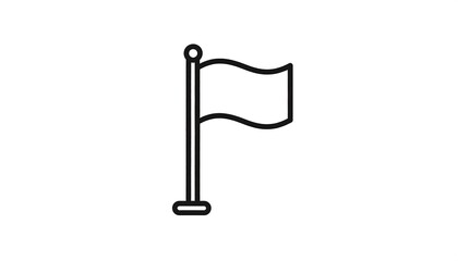 Fototapeta premium Simple black line art flag icon