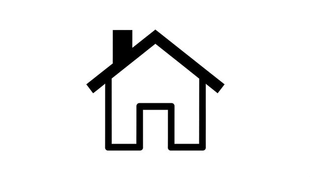 Simple black house icon on white background