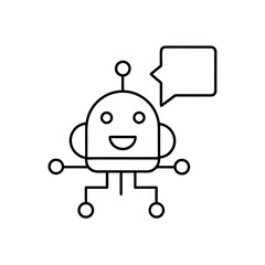 Friendly robot with speech bubble