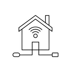Smart home outline with wifi