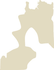 An abstract beige organic shape resembling a melted form or fluid silhouette, featuring smooth flowing curves and minimal artistic design.