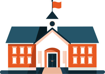 Minimal school building vector illustration