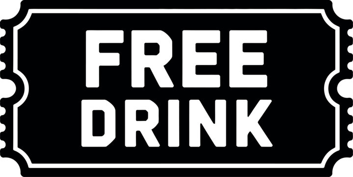 Illustration of a free drink ticket, perfect for promotional materials