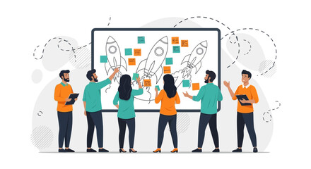 Teamwork Planning And Brainstorming A New Innovative Business Strategy For Success Goals