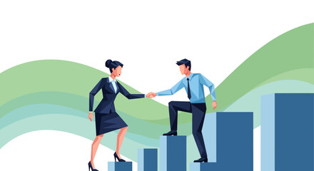 Teamwork And Mutual Assistances Achieving Goals in Business Success, Together