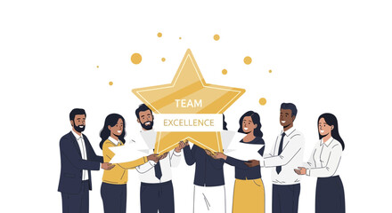 Teamwork Celebrates Excellence, Achieving Success, Corporate Achievement and Award Ceremony