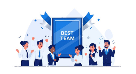 Teamwork Celebrates Success Demonstrating Achievement With Positive Attitude and Recognition