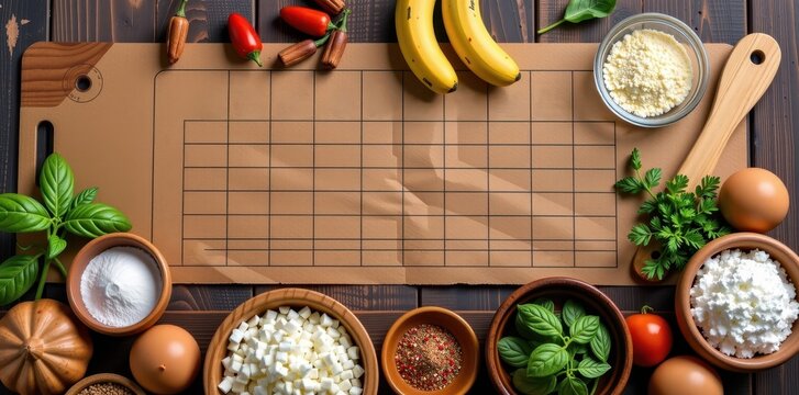 Rustic kitchen cooking measurement chart, ingredients background, background, ounce