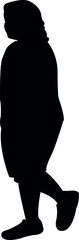 a fat child walking body silhouette vector