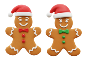 Biscoitos de Natal Personagens Animados Rnderizado em 3D para Composições