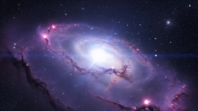 Mesmerizing Spiral Galaxy in Deep Space with Vibrant Nebulae and Sparkling Stars - A Cosmic Wonder of Light and Color
