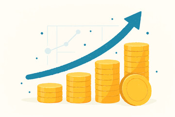 business graph with coins