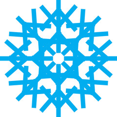 Blue Crystal Snowflake Minimal Winter Icon