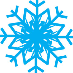 Blue Crystal Snowflake Minimal Winter Icon