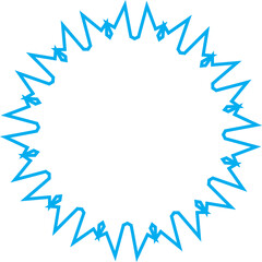 Blue Crystal Snowflake Minimal Winter Illustration