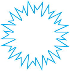 Spiky Blue Snowburst Mandala Winter Emblem