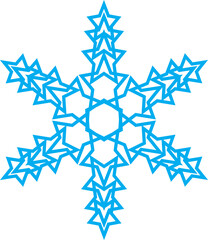 Blue Star Snowflake Radiant Winter Ornament Design