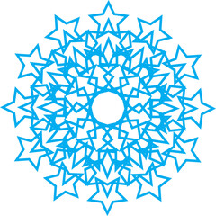 Blue Star Snowflake Radiant Winter Ornament Design