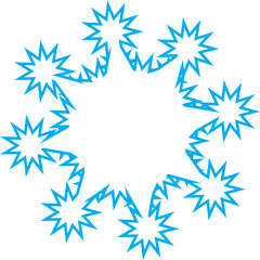 Single Blue Snowflake Burst PNG Graphic Asset
