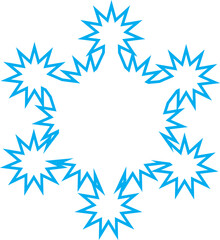 Single Blue Snowflake Burst PNG Graphic Asset
