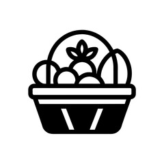 Basket full of different produce silhouette