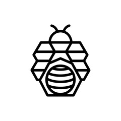 Honeycomb and bee vector illustration silhouette