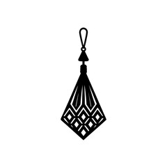 Detailed geometric tassel illustration silhouette