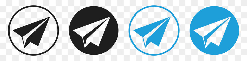 paper plane flat icon set