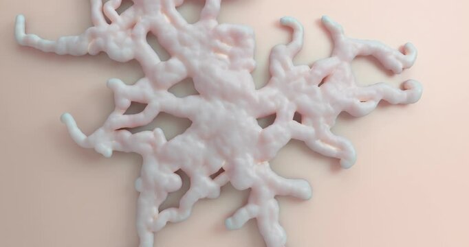 3d stylized animation of spider-shaped varicose veins. Capillary swelling, twisting from the center to the edges, vascular growth