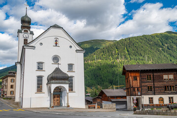 Church of town of Reckingen in Switzerland
