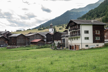 Village of Geschinen in Valais in Switzerland