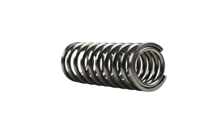 Black coil spring isolated. PNG
