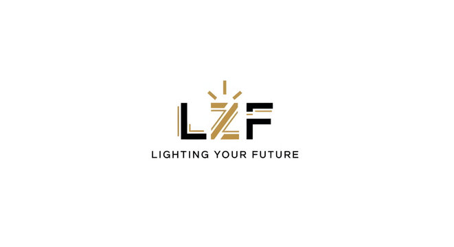 LZF Lighting Future Logo Elegant Branding Company Gold Black Minimalist Style Design Concept