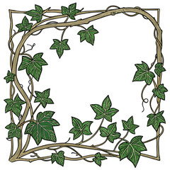 floral frame with leaves