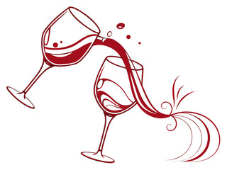 red wine glass with wine